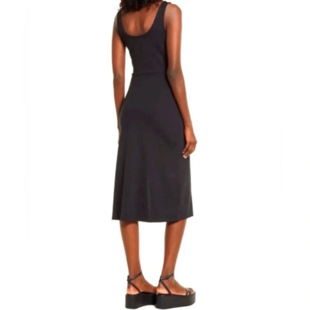 OPEN EDIT Black Scoopneck Sleeveless Midi Dress - XS - Picture 2 of 5